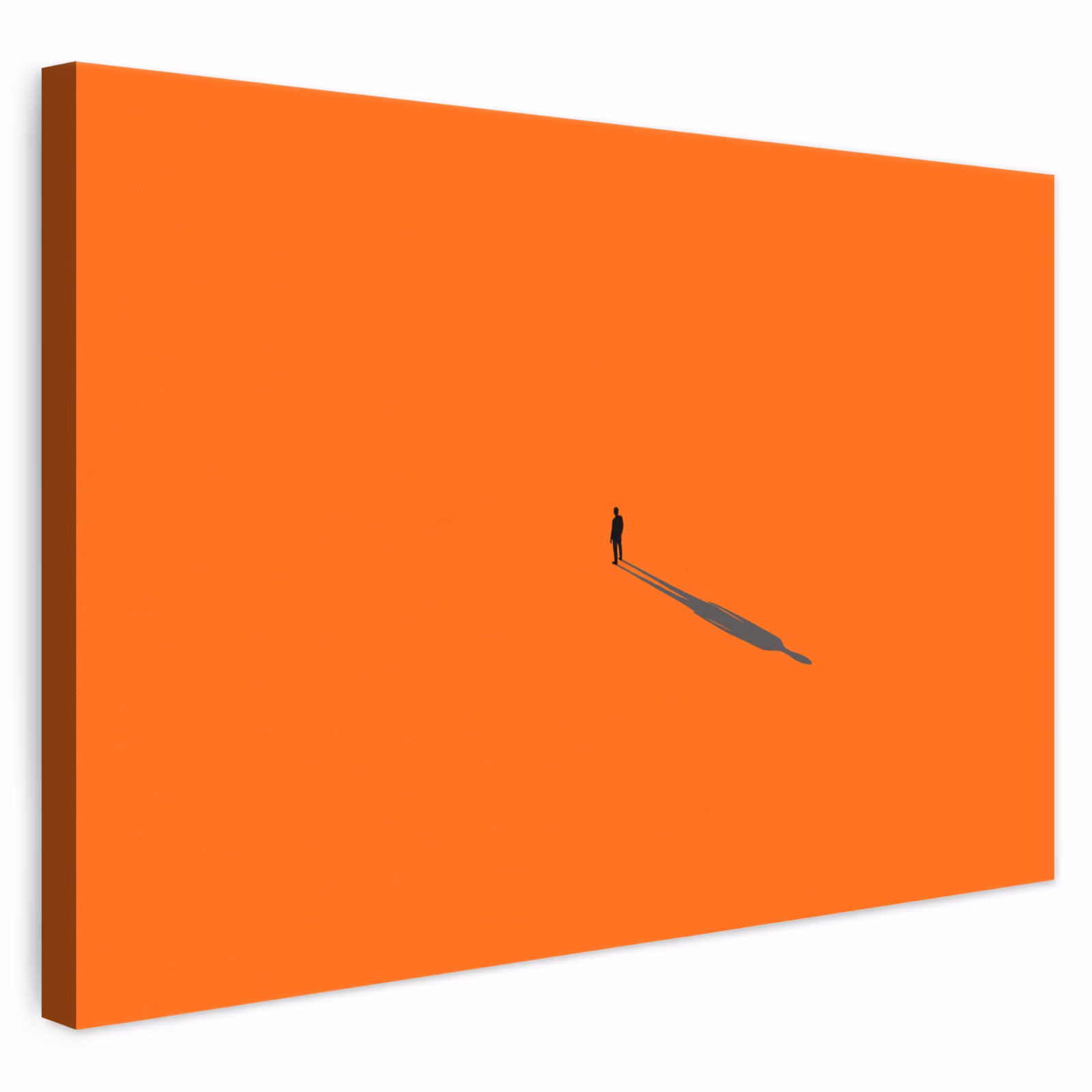 Leinwandbild - Person – Schatten – Orange — 1