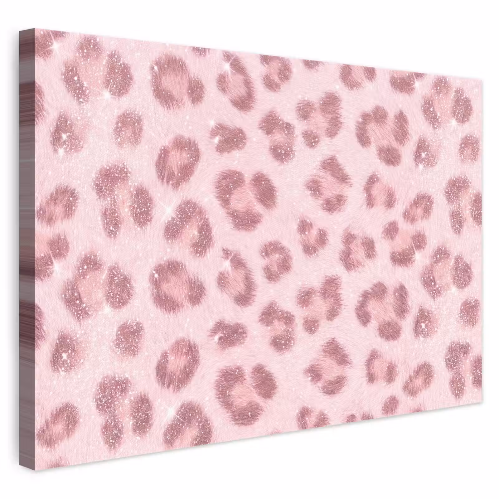 Leinwandbild - Rosa Tiermuster – Glitzer — 1