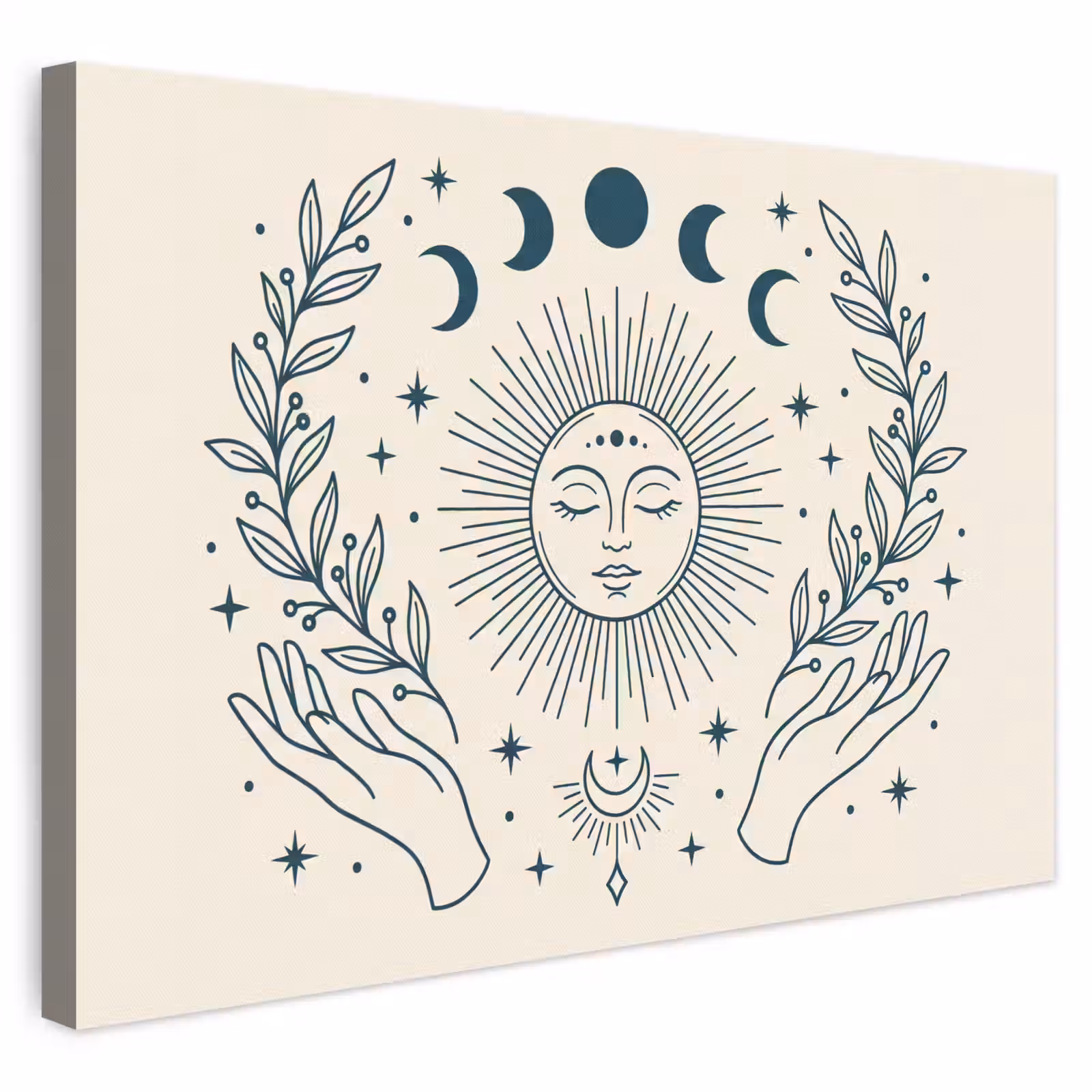 Leinwandbild - Sonne-Mond-Illustration — 1