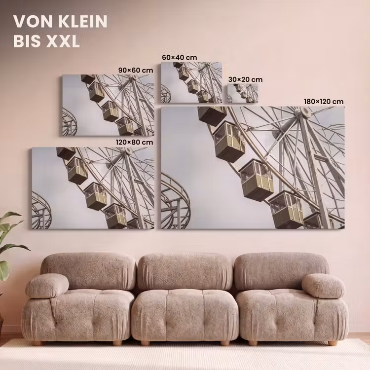 Leinwandbild - Riesenrad – Attraktion – Grün — 6