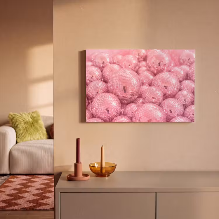 Leinwandbild - Rosa Discokugeln — 2