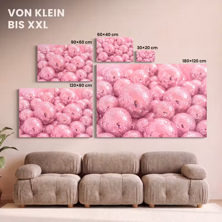 Leinwandbild - Rosa Discokugeln — 6