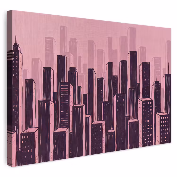 Leinwandbild - Stadt – Abstrakt – Rosa — 1