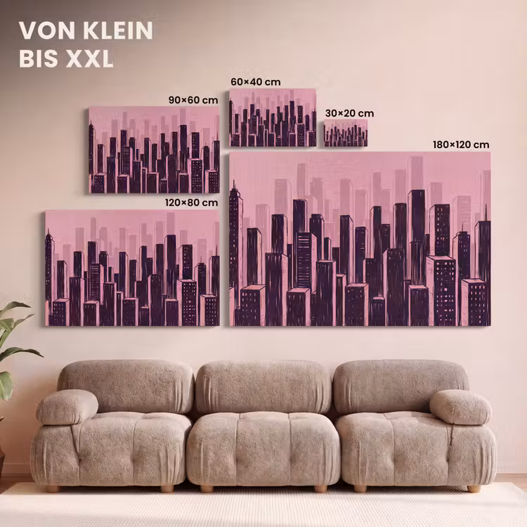 Leinwandbild - Stadt – Abstrakt – Rosa — 6