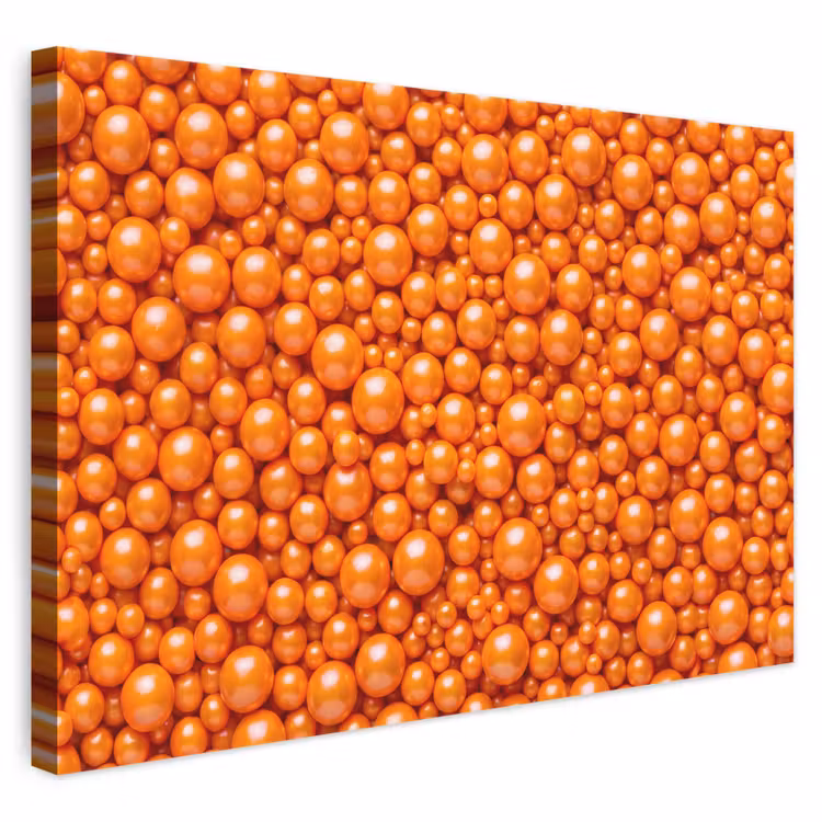 Leinwandbild - Süßigkeiten – Orange – Muster — 1