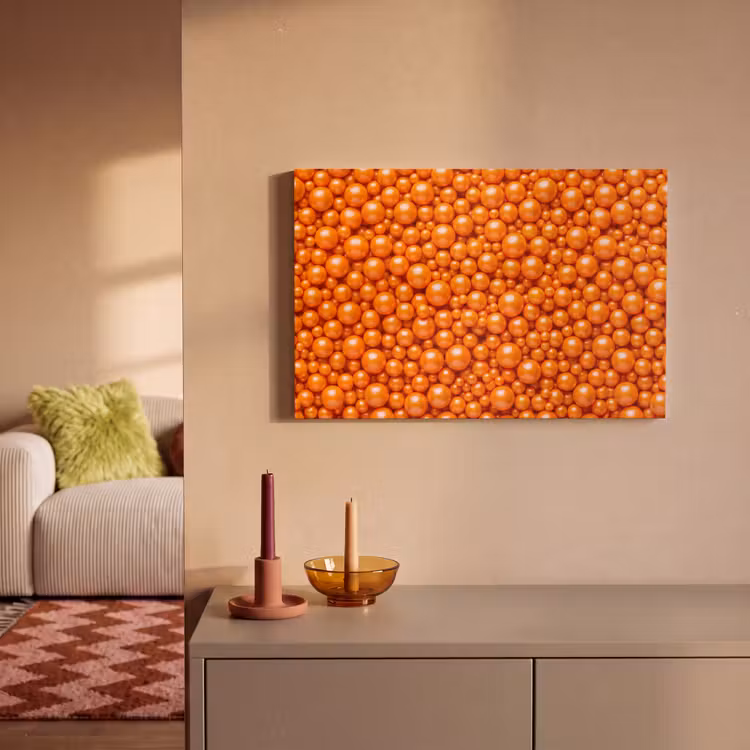 Leinwandbild - Süßigkeiten – Orange – Muster — 2