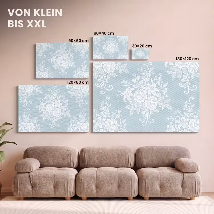 Leinwandbild - Weiß – Spitze – Vintage — 6