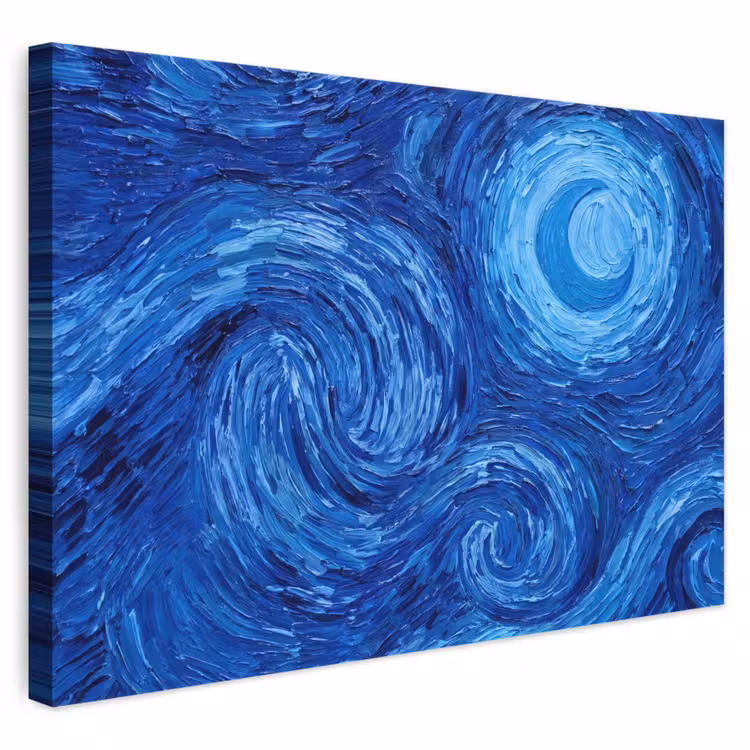 Leinwandbild - Wirbel – Blau – Modern — 1