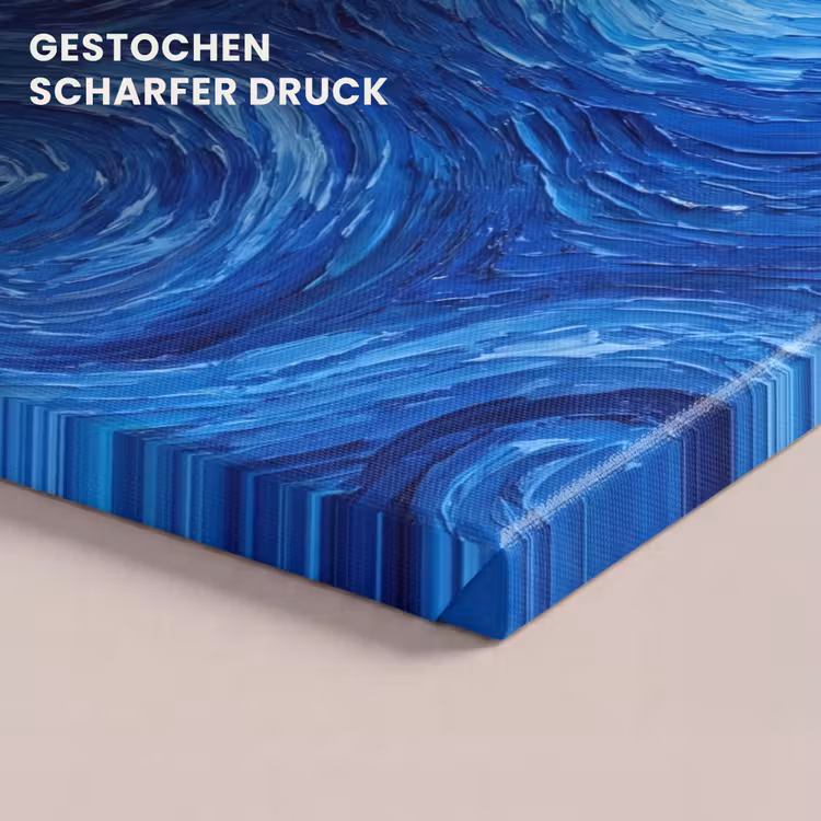Leinwandbild - Wirbel – Blau – Modern — 4