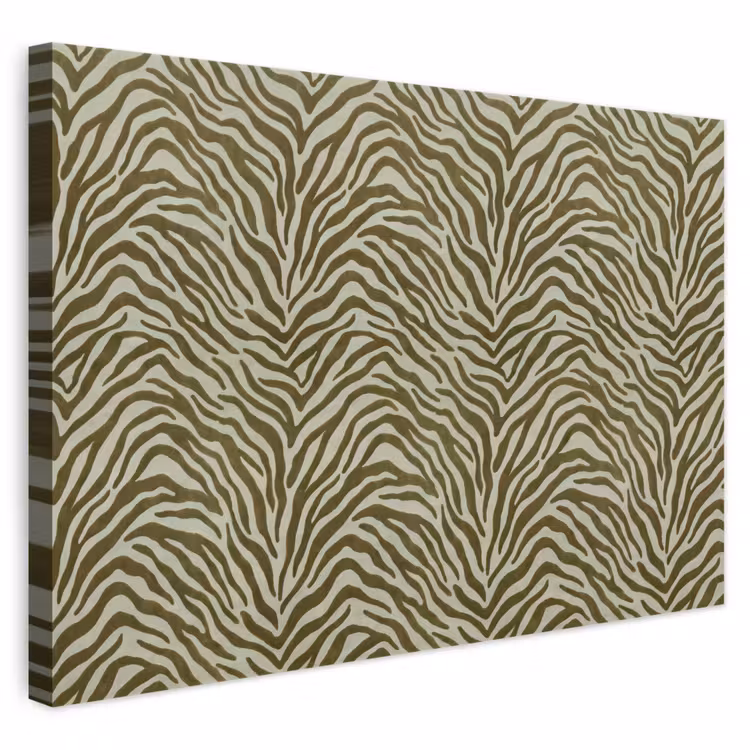 Leinwandbild - Zebramuster – Grün – Modern — 1