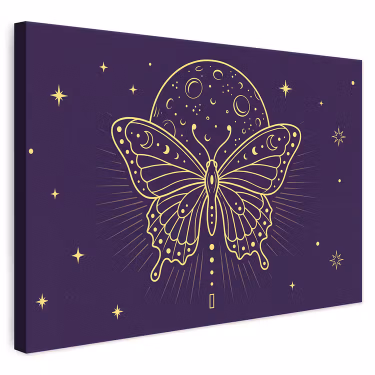 Leinwandbild - Schmetterling – Mond – Mystik — 1