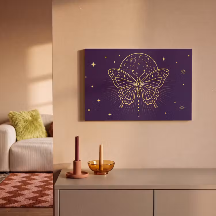 Leinwandbild - Schmetterling – Mond – Mystik — 2