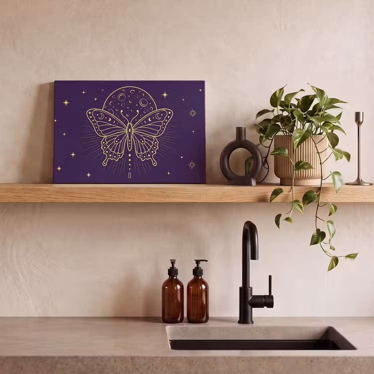 Leinwandbild - Schmetterling – Mond – Mystik — 3