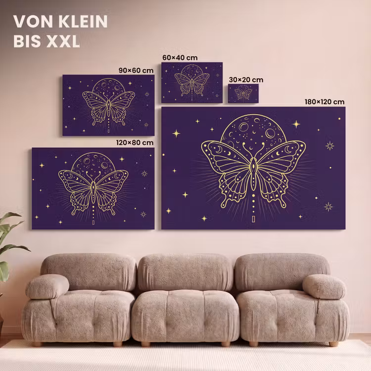 Leinwandbild - Schmetterling – Mond – Mystik — 6