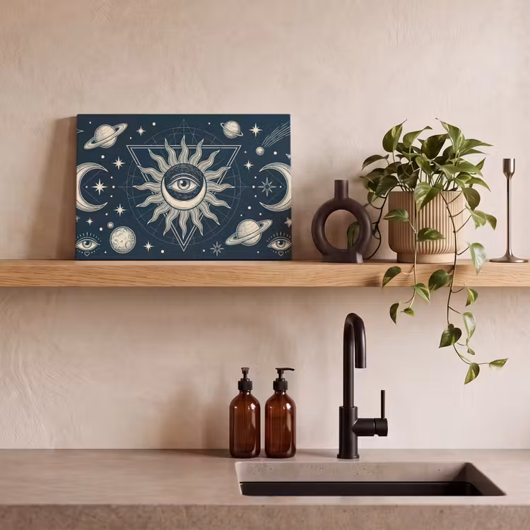Leinwandbild - Sonne, Mond, Sterne — 3