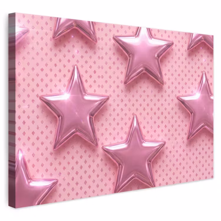 Leinwandbild - Sterne – Rosa – Abstrakt — 1