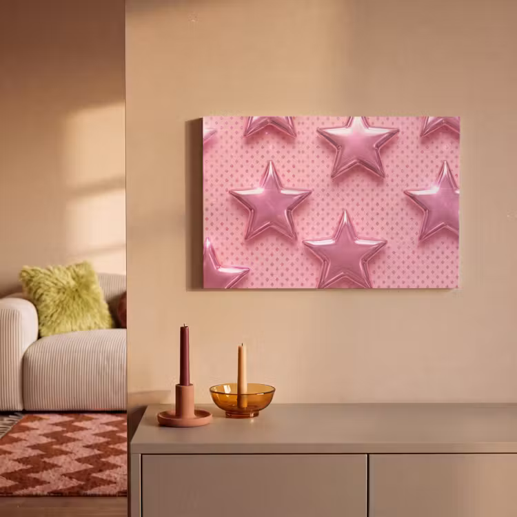 Leinwandbild - Sterne – Rosa – Abstrakt — 2
