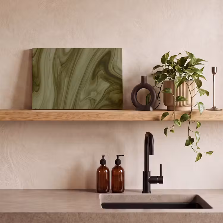 Leinwandbild - Zusammenfassung – Grün – Modern — 3