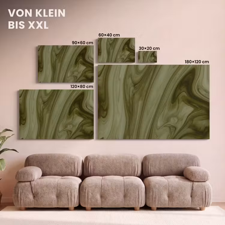 Leinwandbild - Zusammenfassung – Grün – Modern — 6