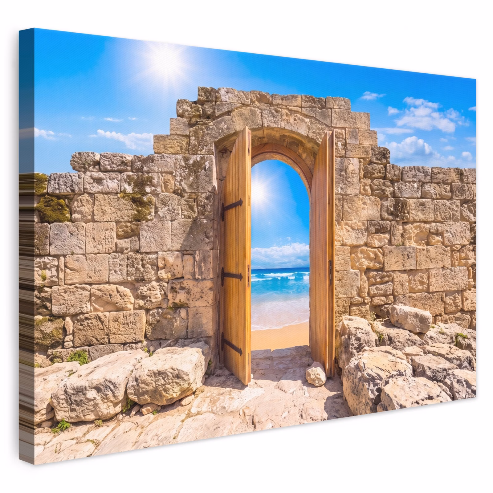 Leinwandbild - Tür – Strand – Meer — 1