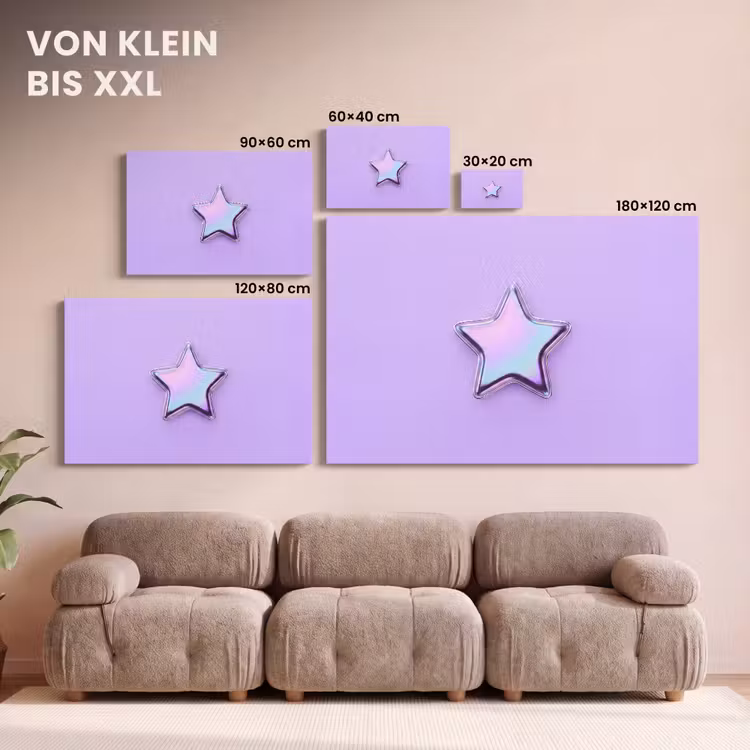 Leinwandbild - Stern – Holografisch – Modern — 6