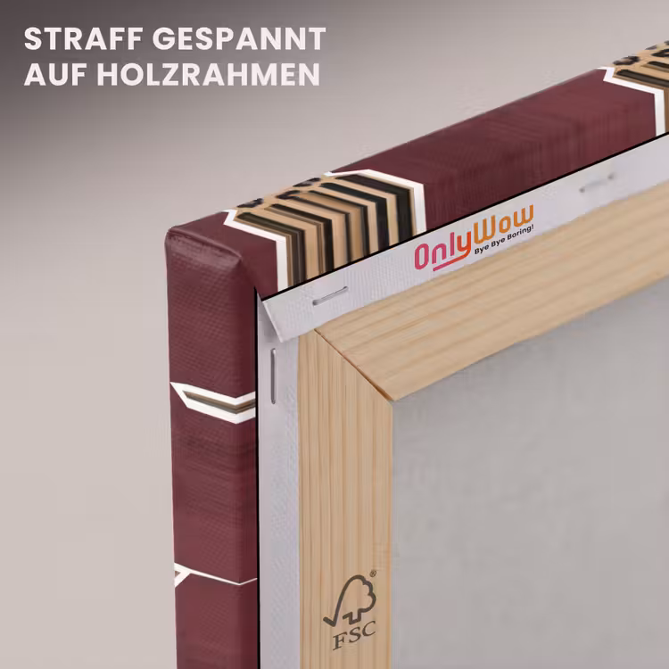 Leinwandbild - Sterne – Leopardenmuster – Rot — 5