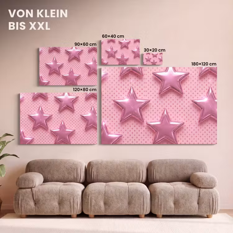 Leinwandbild - Sterne – Rosa – Abstrakt — 6