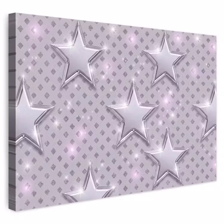 Leinwandbild - Sterne – Silber – Abstrakt — 1