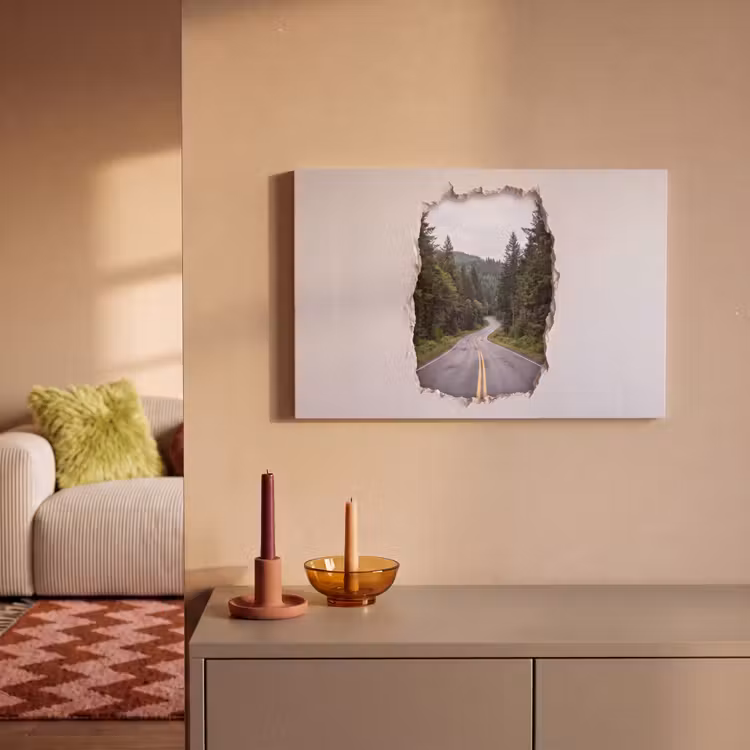 Leinwandbild - Straße – Wald – Natur — 2