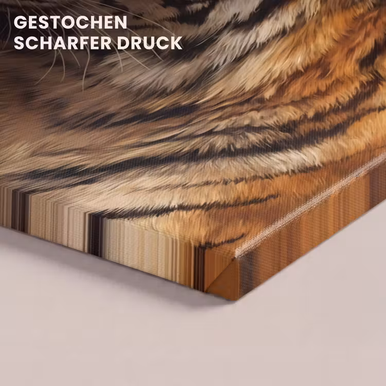 Leinwandbild - Tiger – Blume – Tiere — 4