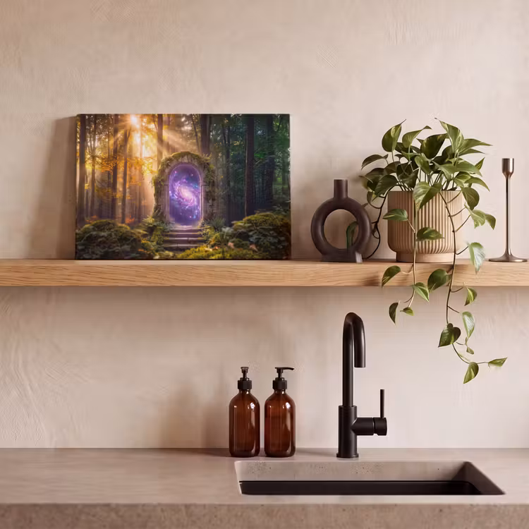 Leinwandbild - Tor – Kosmos – Wald — 3
