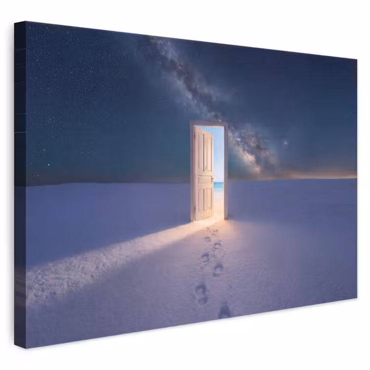 Leinwandbild - Tür – Schnee – Strand — 1