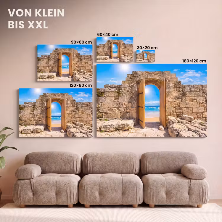 Leinwandbild - Tür – Strand – Meer — 6