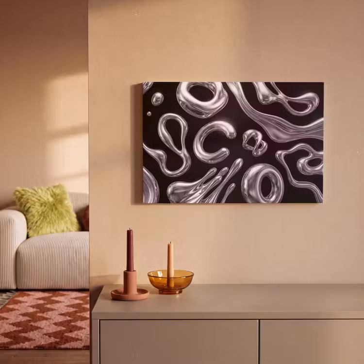 Leinwandbild - Zusammenfassung – Formen – Silber — 2
