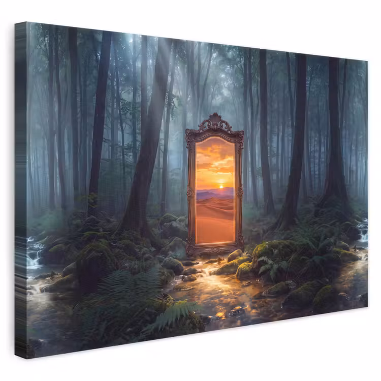 Leinwandbild - Spiegel – Wald – Natur — 1