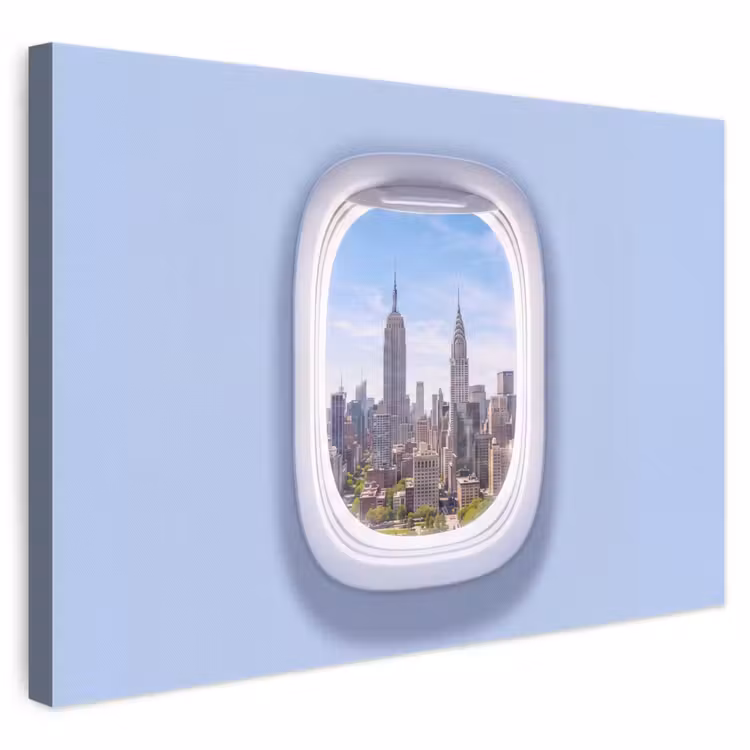 Leinwandbild - Stadt – Flugzeug – Aussicht — 1