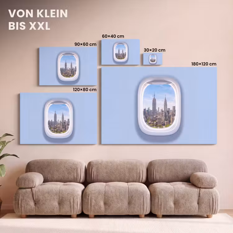 Leinwandbild - Stadt – Flugzeug – Aussicht — 6