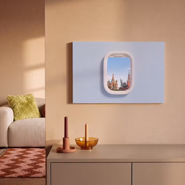 Leinwandbild - Stadtansicht – Fenster – Reise — 2