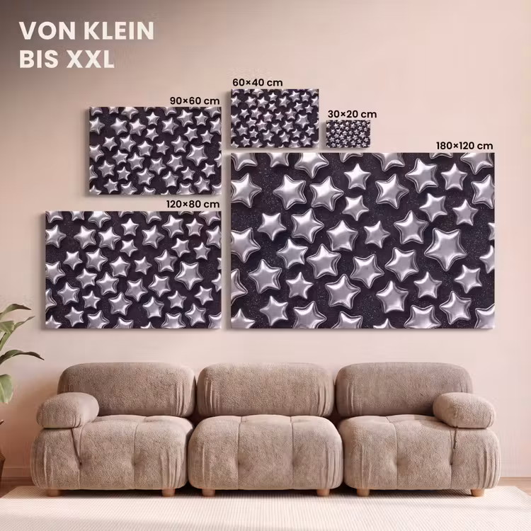 Leinwandbild - Sterne – Glänzend – Muster — 6