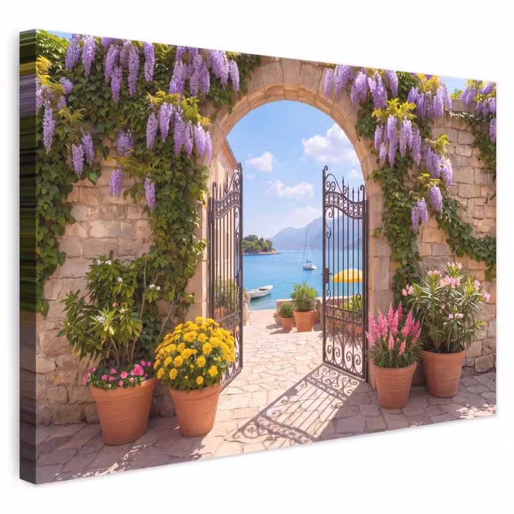 Leinwandbild - Tor – Meer – Aussicht — 1