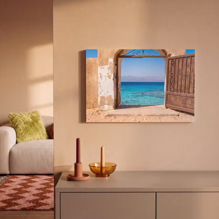 Leinwandbild - Tor – Meer – Natur — 2