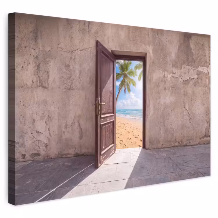 Leinwandbild - Tür – Meer – Sommer — 1