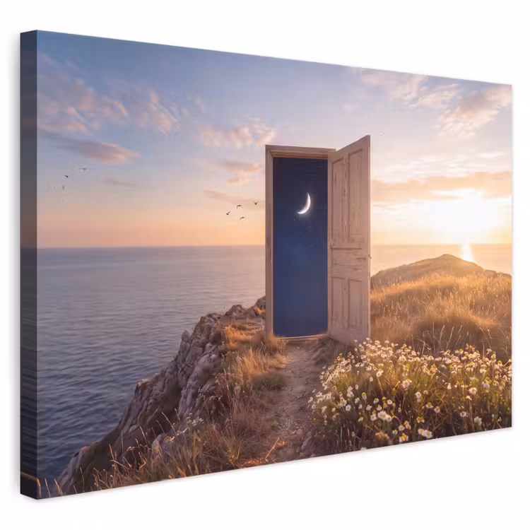 Leinwandbild - Tür – Sterne – Natur — 1
