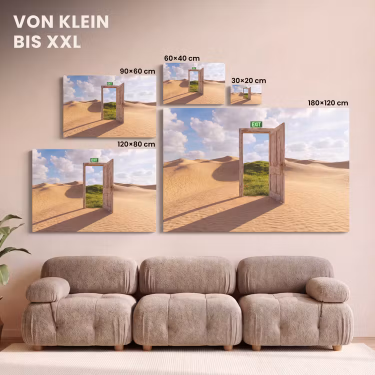Leinwandbild - Tür – Wüste – Gras — 6