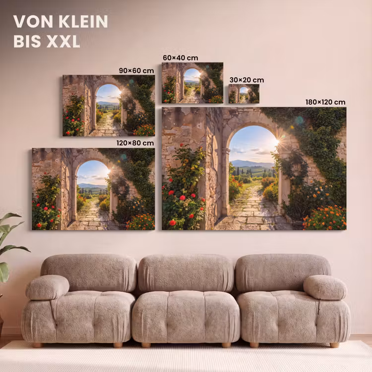 Leinwandbild - Weg – Garten – Sonnig — 6
