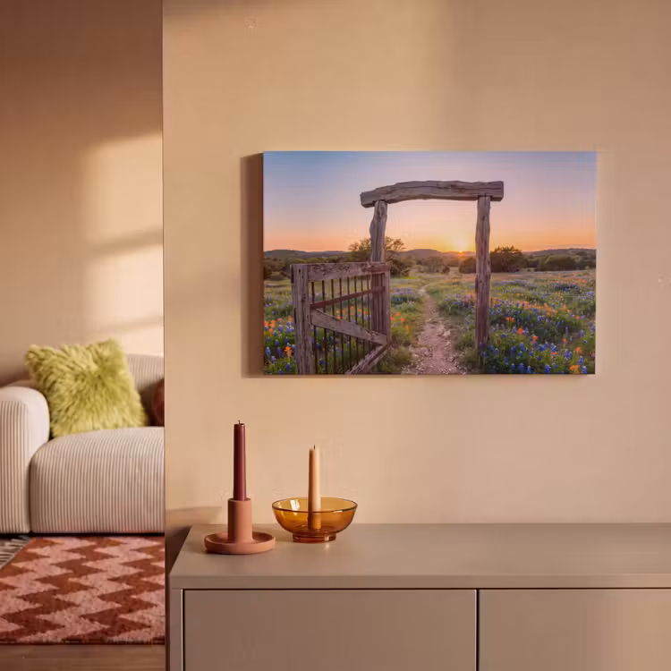 Leinwandbild - Tor – Blumen – Natur — 2