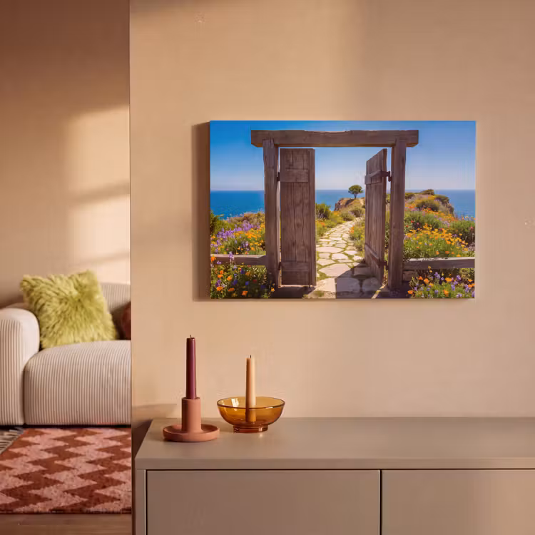 Leinwandbild - Tor – Weg – Meer — 2