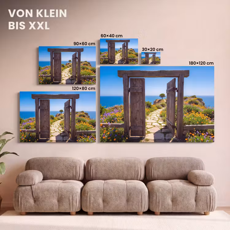 Leinwandbild - Tor – Weg – Meer — 6