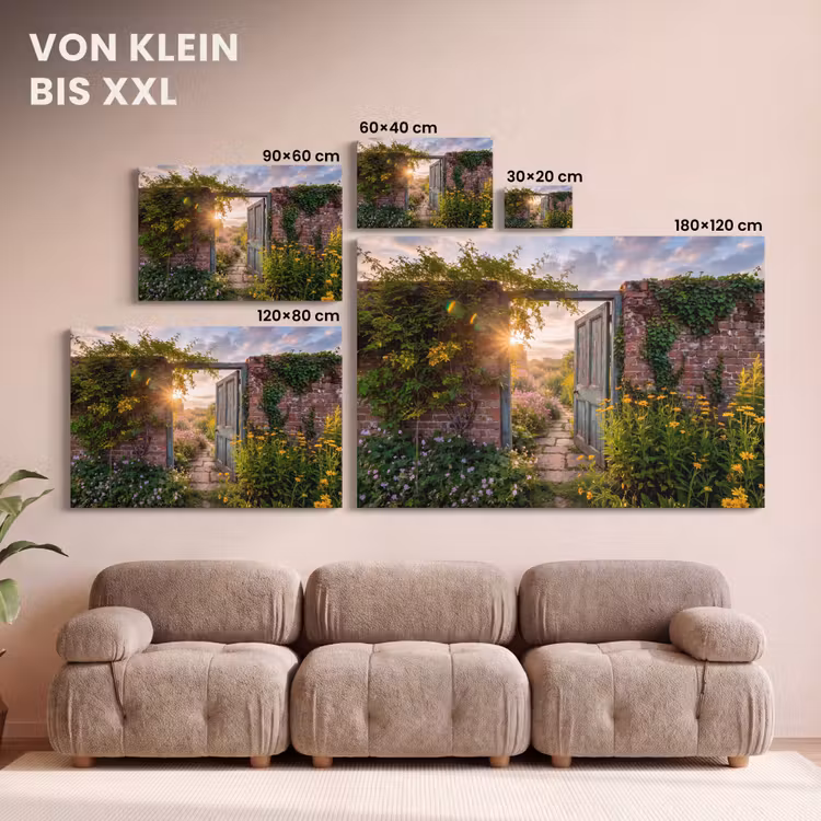 Leinwandbild - Tür – Garten – Natur — 6