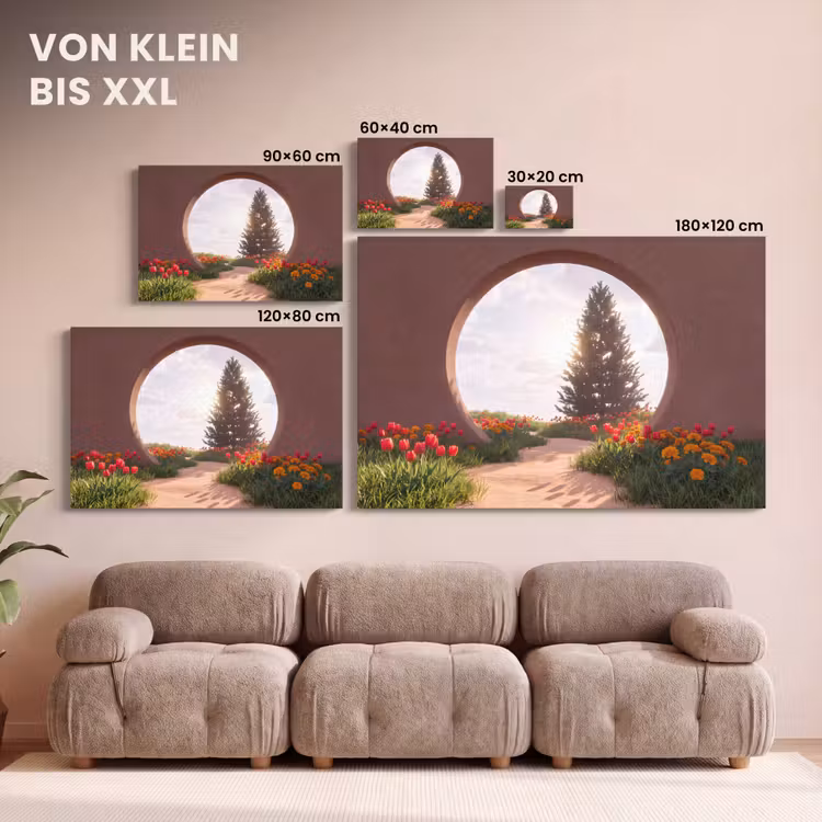 Leinwandbild - Weg – Blumen – Natur — 6
